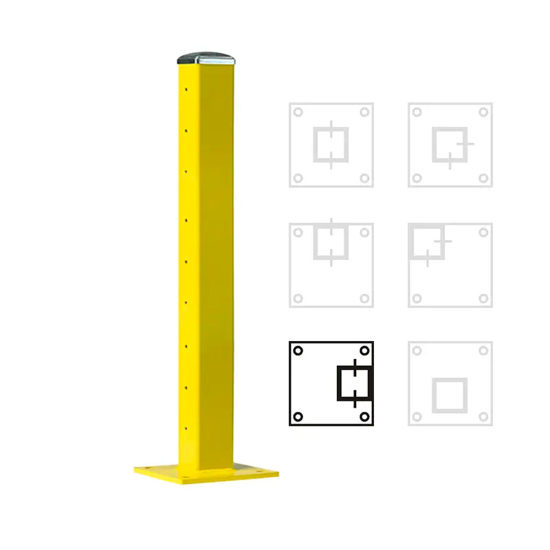 Heavy-Duty Guard Rail 42" Offset Side Post, Double High Rail