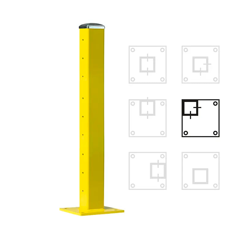 Heavy-Duty Guard Rail 42" Offset Corner Post, Double High