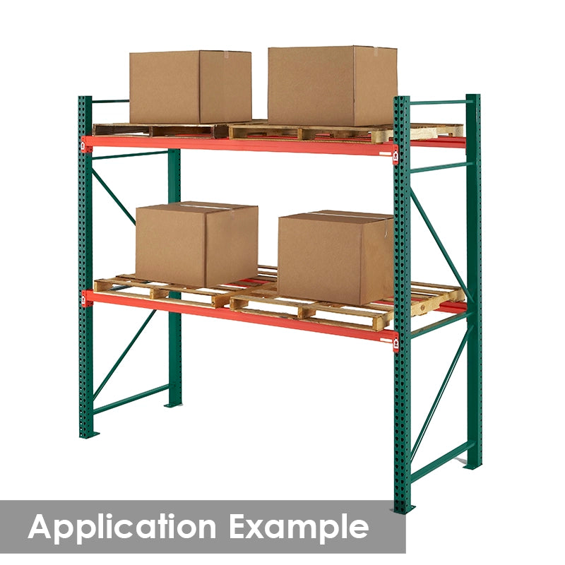 96"W x 42"D x 120"H Teardrop Starter Pallet Rack Kit | 6080 lb Capacity Per Level